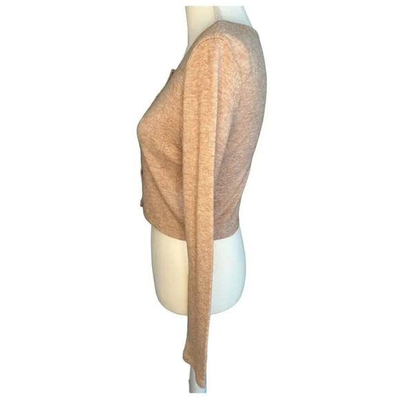 ZARA Woman’s‎ Medium Soft Pink Taupe Cropped Cardigan Sweater - Picture 2 of 6